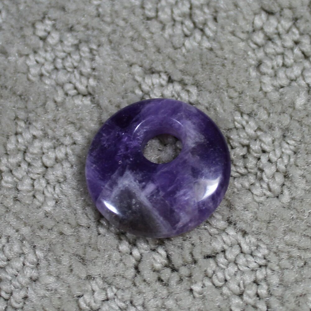 Amethyst 1" Circle Disk Pendant